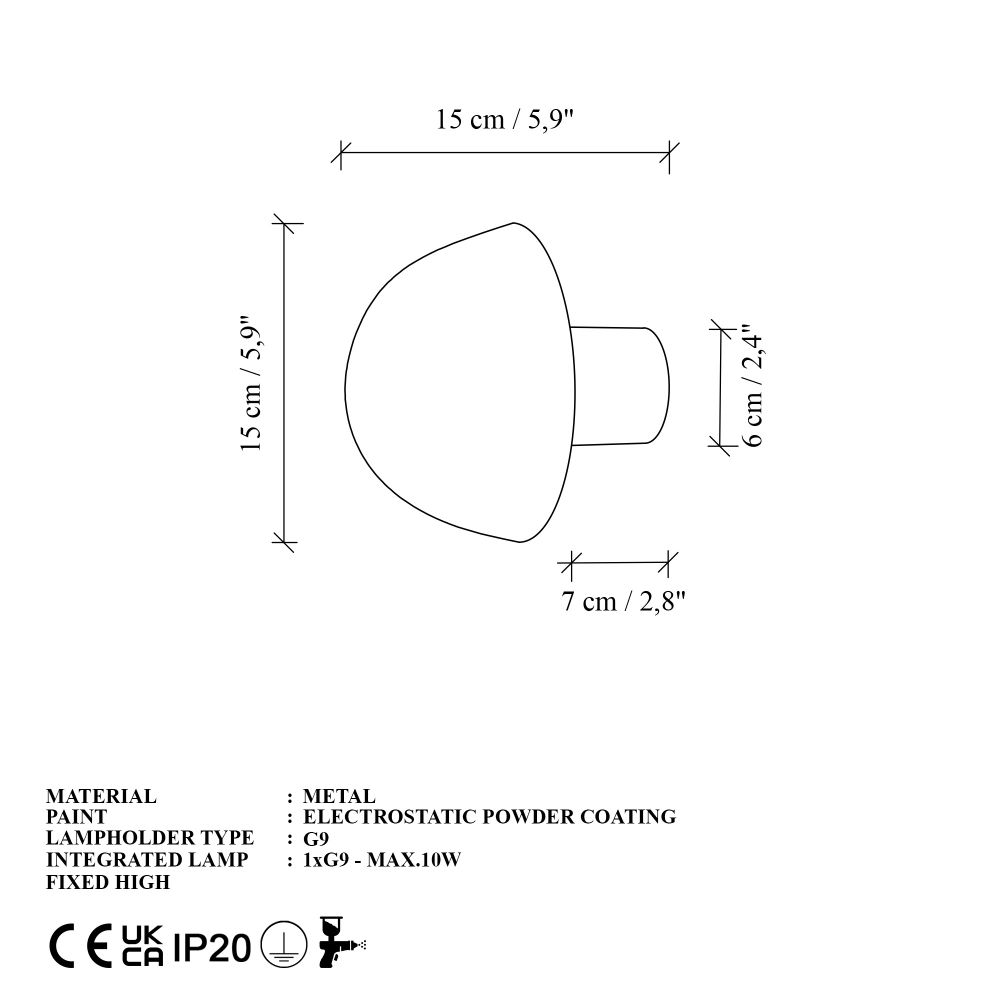 Zidna Lampa Petek - 16180 - A, boje: Bakra slika 10