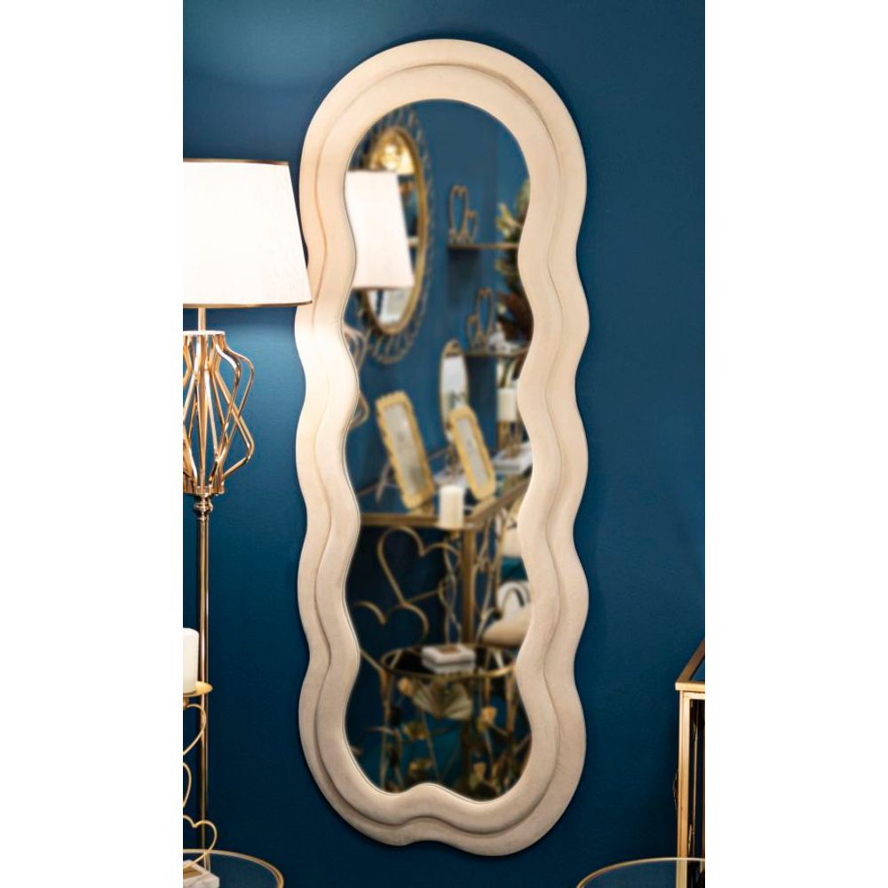 Mauro Ferretti Zidno ogledalo MIKI CREAM VELVET 60X4X160 cm slika 5
