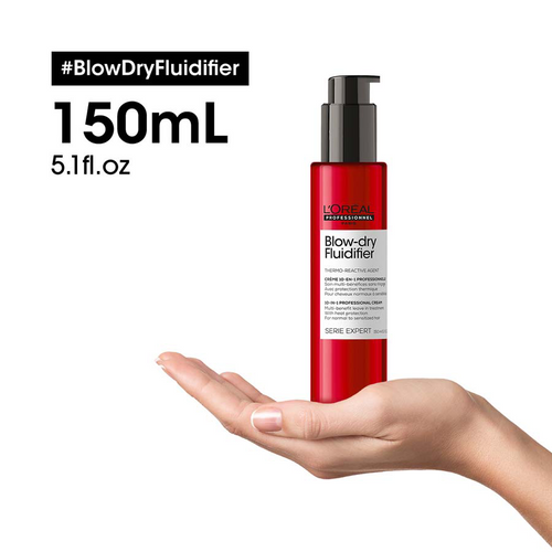 Loreal Professionnel Paris Blow Dry Fluidifier 10 u 1 profesionalna višenamenska krema sa zaštitom od toplote za normalnu i osetljivu kosu 150ml slika 9