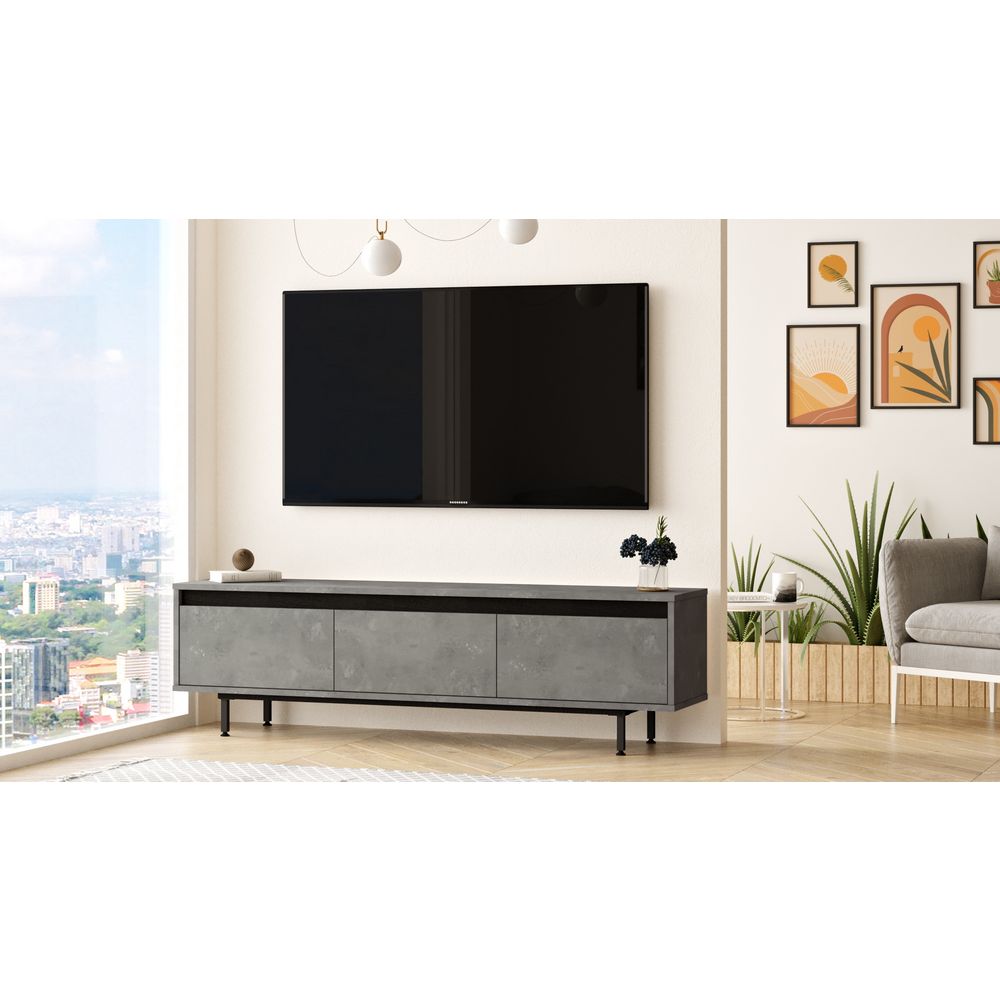 TV stalak "V1-RL" boje srebrna i crna slika 3