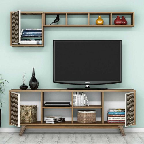 Woody Fashion TV jedinica, İnci - Walnut, Cream slika 2