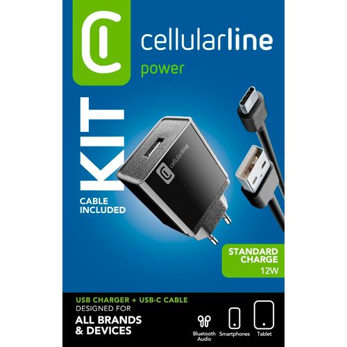 Cellularline kućni punjač USB-A i kabel USB-C 2A/10W slika 2