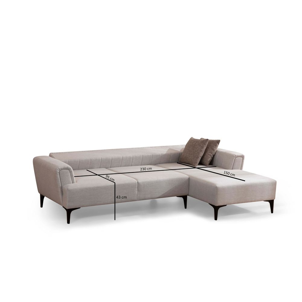 Ugaona Sofa na Razvlačenje 'Hamlet Right' - Ecru Boja slika 8