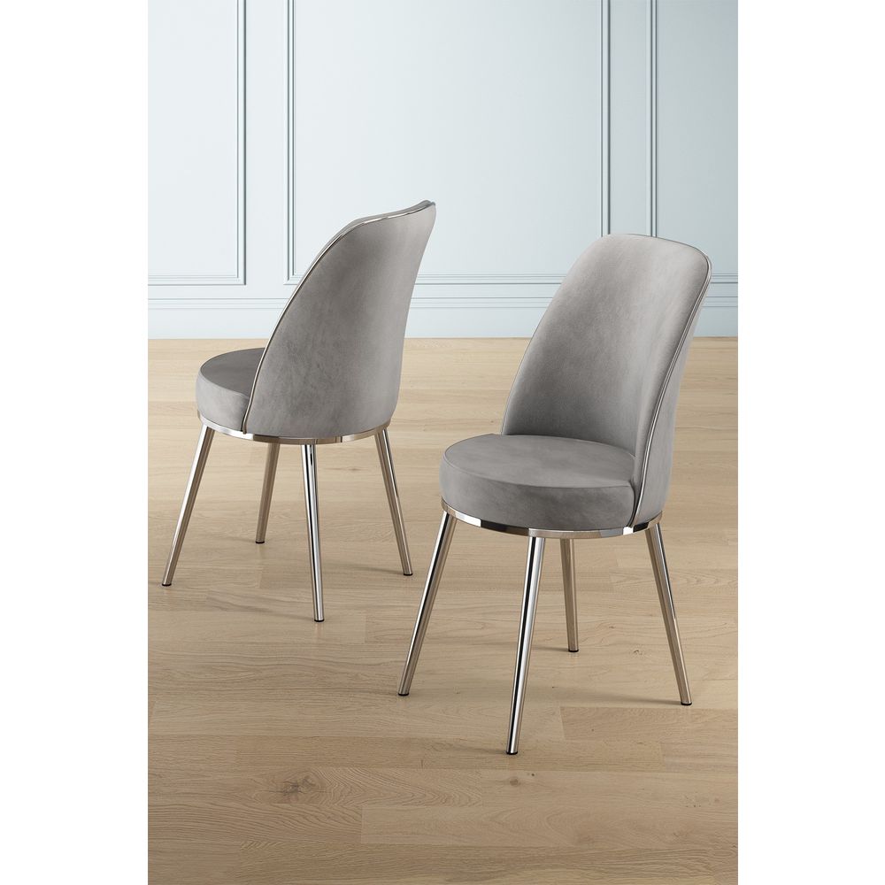 Pefa - Sivi Set Stolica s Metalnim Okvirom (4 Komada) slika 1