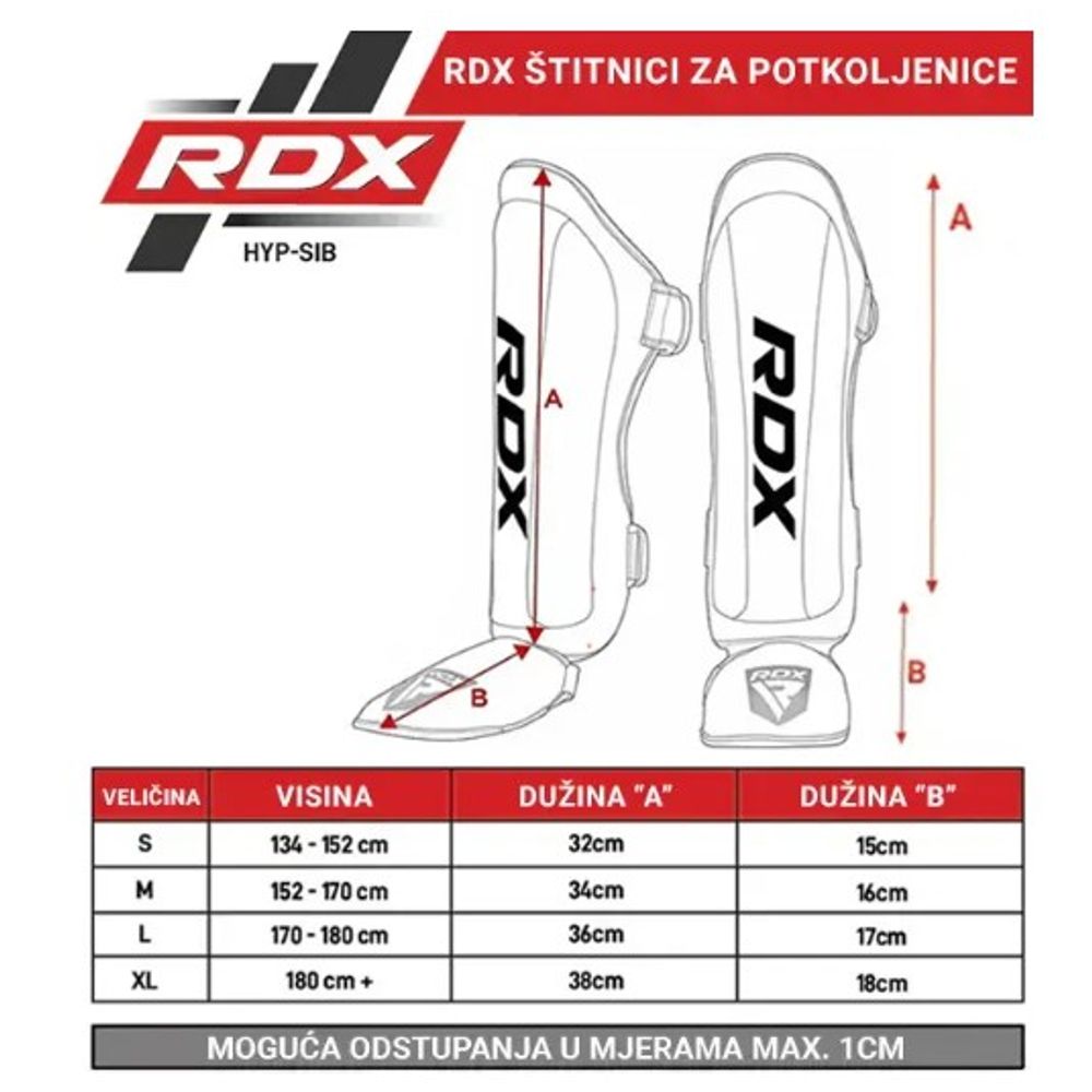 RDX Sports Štitnici za potkoljenice T1 - Crni - XL slika 9
