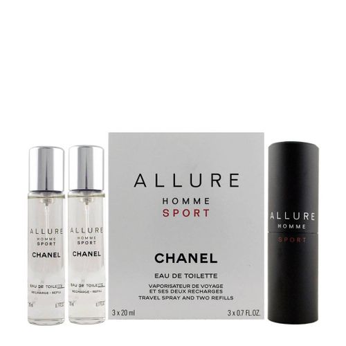 Chanel Allure Homme Sport EDT Refillable 20 ml + EDT Refill 2 x 20 ml (muški poklon set) slika 1