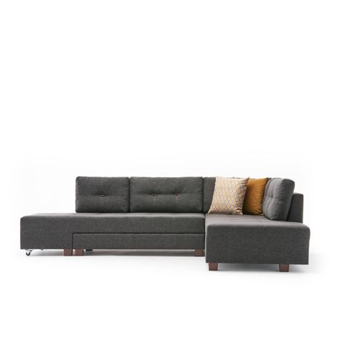 Atelier Del Sofa Manama Corner Sofa Bed Right - Anthracite Anthracite Corner Sofa-Bed slika 7