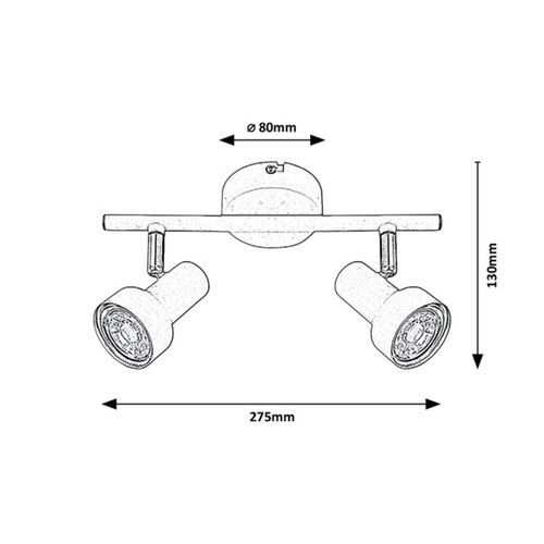 Rabalux Konrad,spot, GU10 2x50W,bela 5355 slika 2