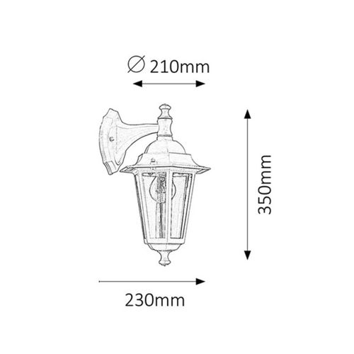 Spoljna zidna lampa Velence E27 60W ip43 bela 8201 slika 3