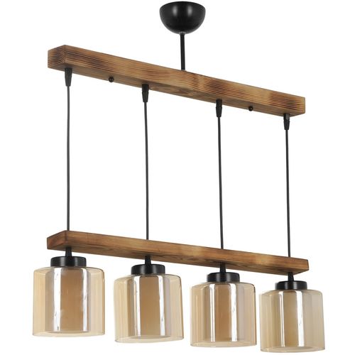 David 4 lü sıralı yanık bal camlı sarkıt Vintage Chandelier slika 2