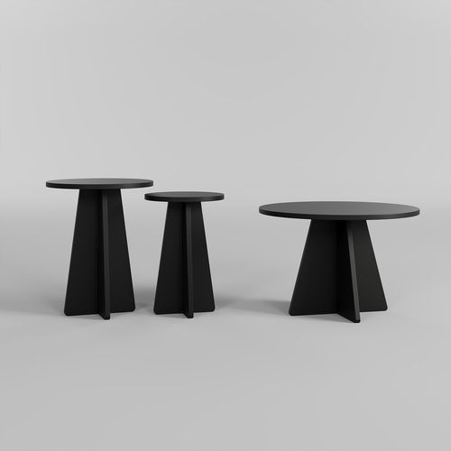 Mushroom 3 - Black Black Coffee Table Set slika 3