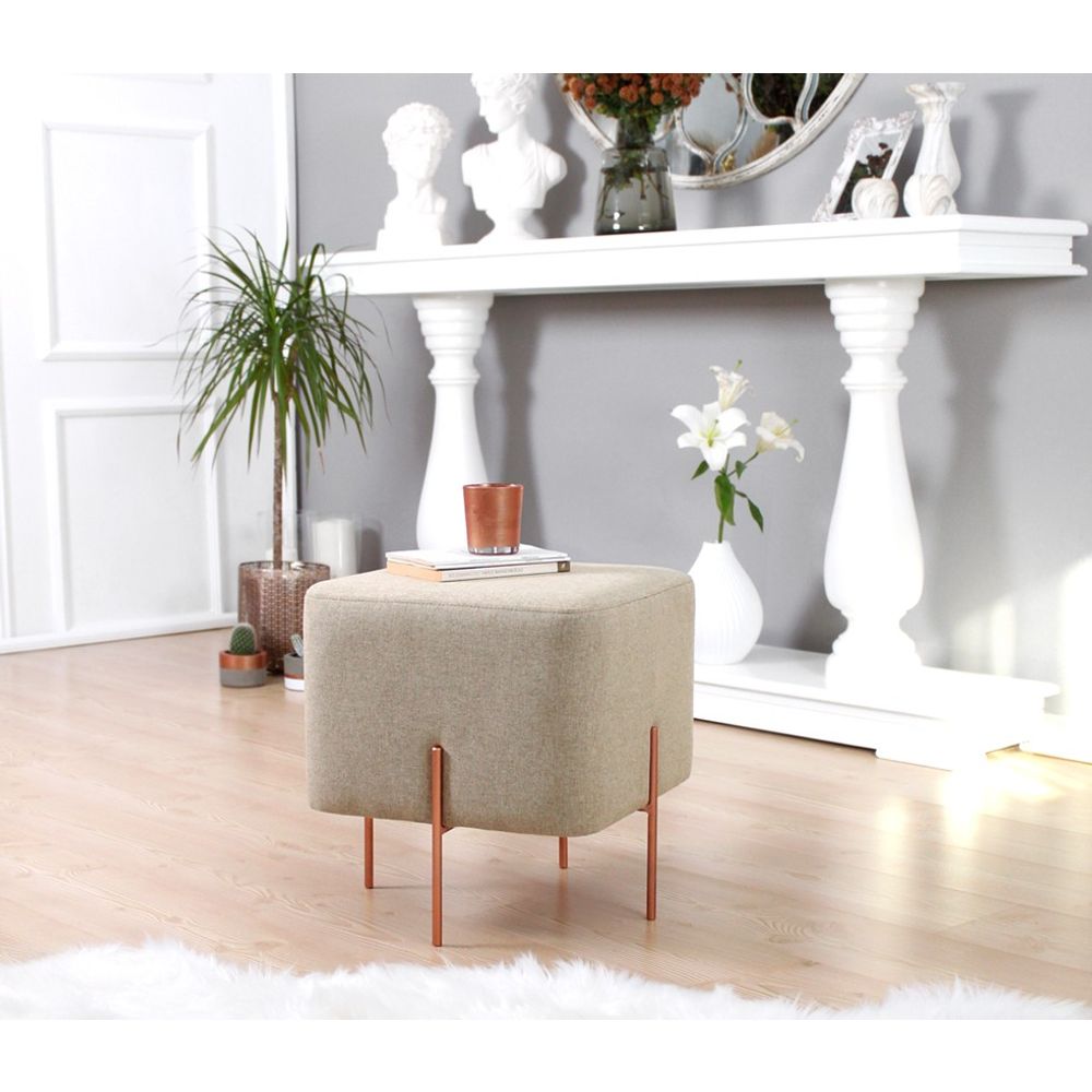 Copper 60 - Otoman Tabure sa Bakarnim Nogama slika 3