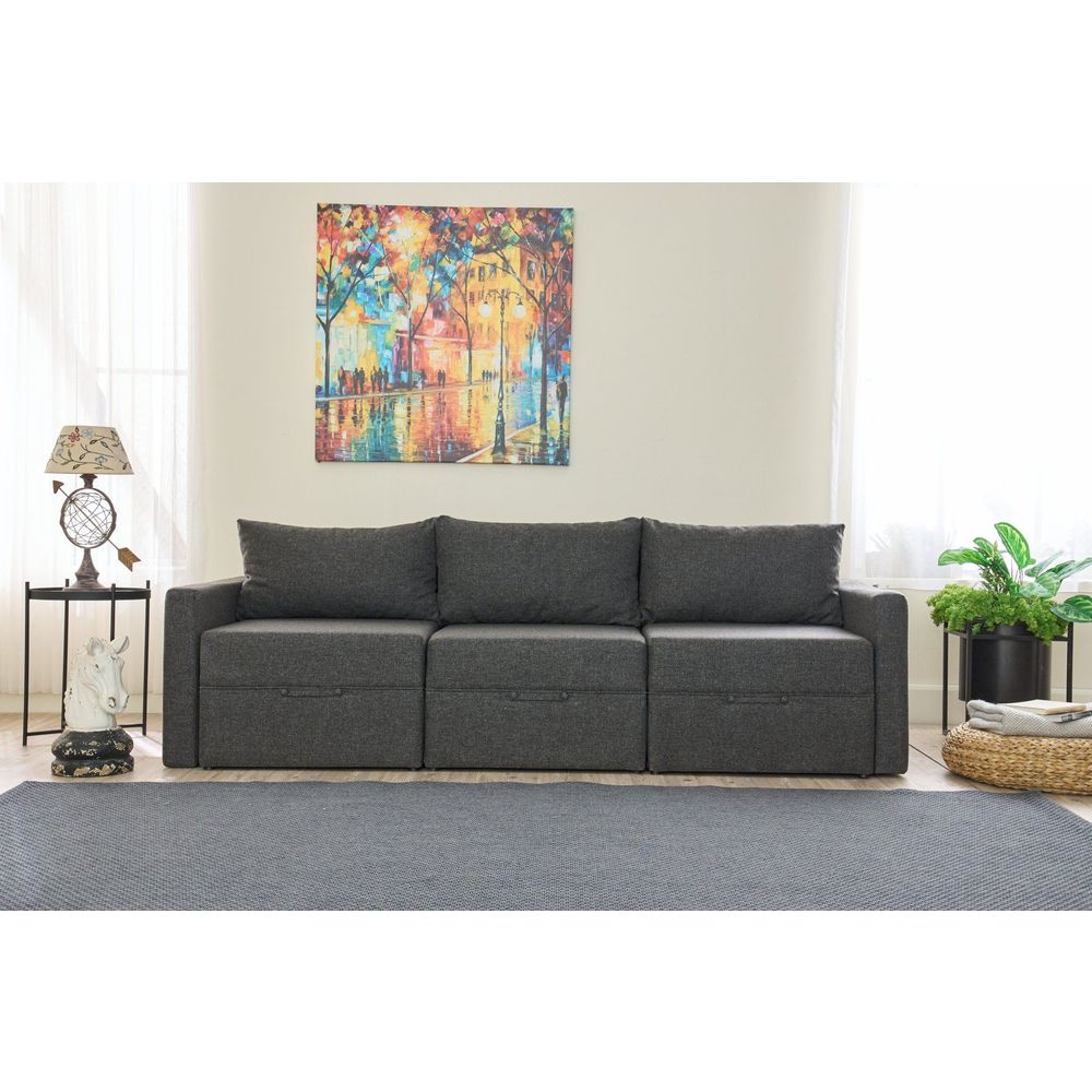 Sofa na razvlačenje za 3 osobe Saros - antracit slika 2