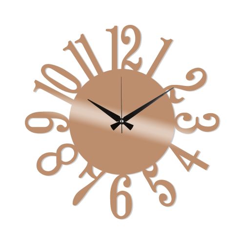 Wallity Ukrasni metalni zidni sat, Metal Wall Clock 14 - Copper slika 2