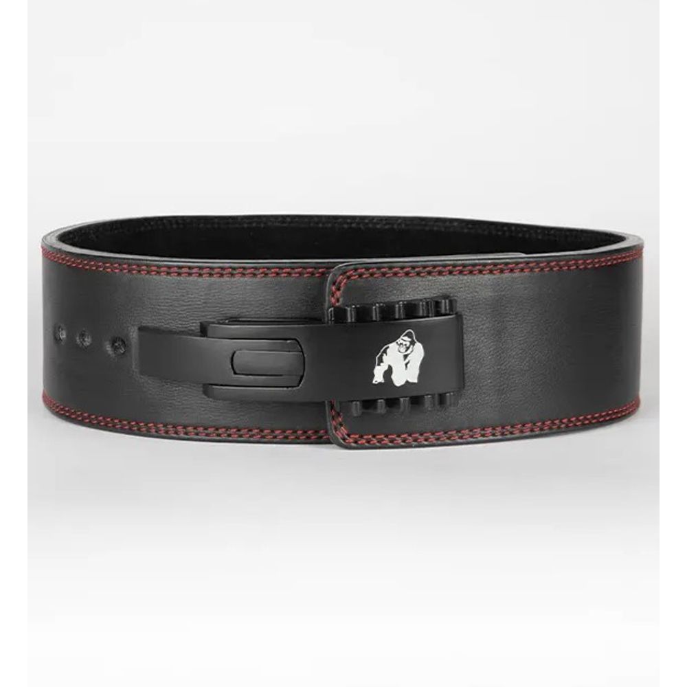 Gorilla Wear Premium kožni pojas sa kopčom/polugom 10cm, Crni slika 2