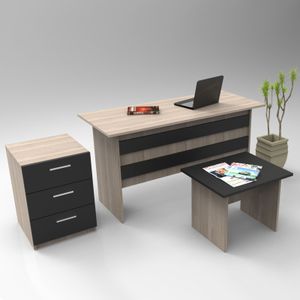 Vo9-Ob Oak Crni Set Uredskog Namještaja