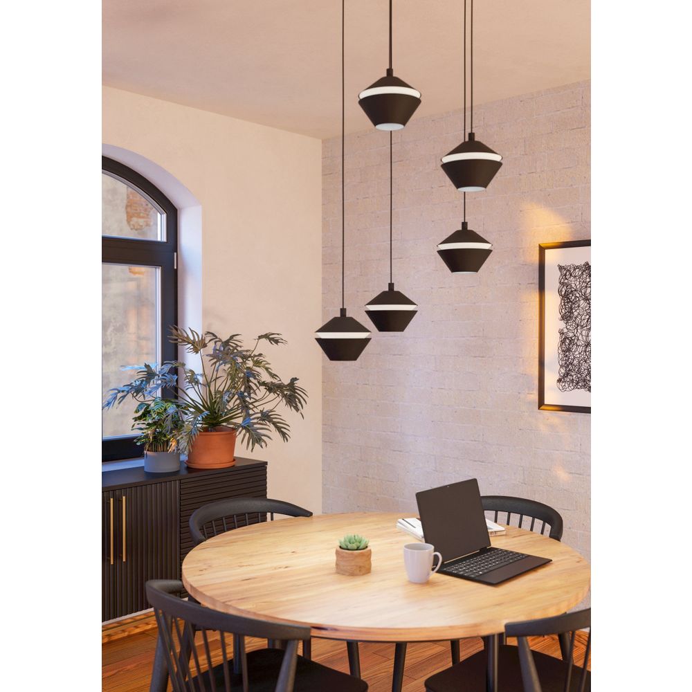 Eglo viseća lampa perpigo gu10 5x4,5w crno/bijelo v:1500mm o555mm slika 2