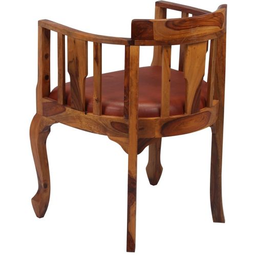 Blagovaonske stolice od prave kože i masivnog drva šišama 2 kom slika 34