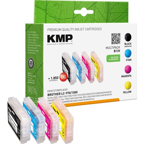 KMP tinta zamijenjen Brother LC-970 kompatibilan kombinirano pakiranje crn, cijan, purpurno crven, žut B13V 1060,0050 slika 2