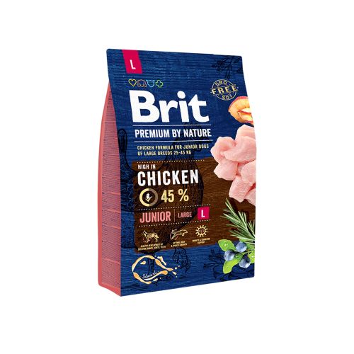 Brit Premium By Nature Junior, velike pasmine, piletina, 3 kg slika 1