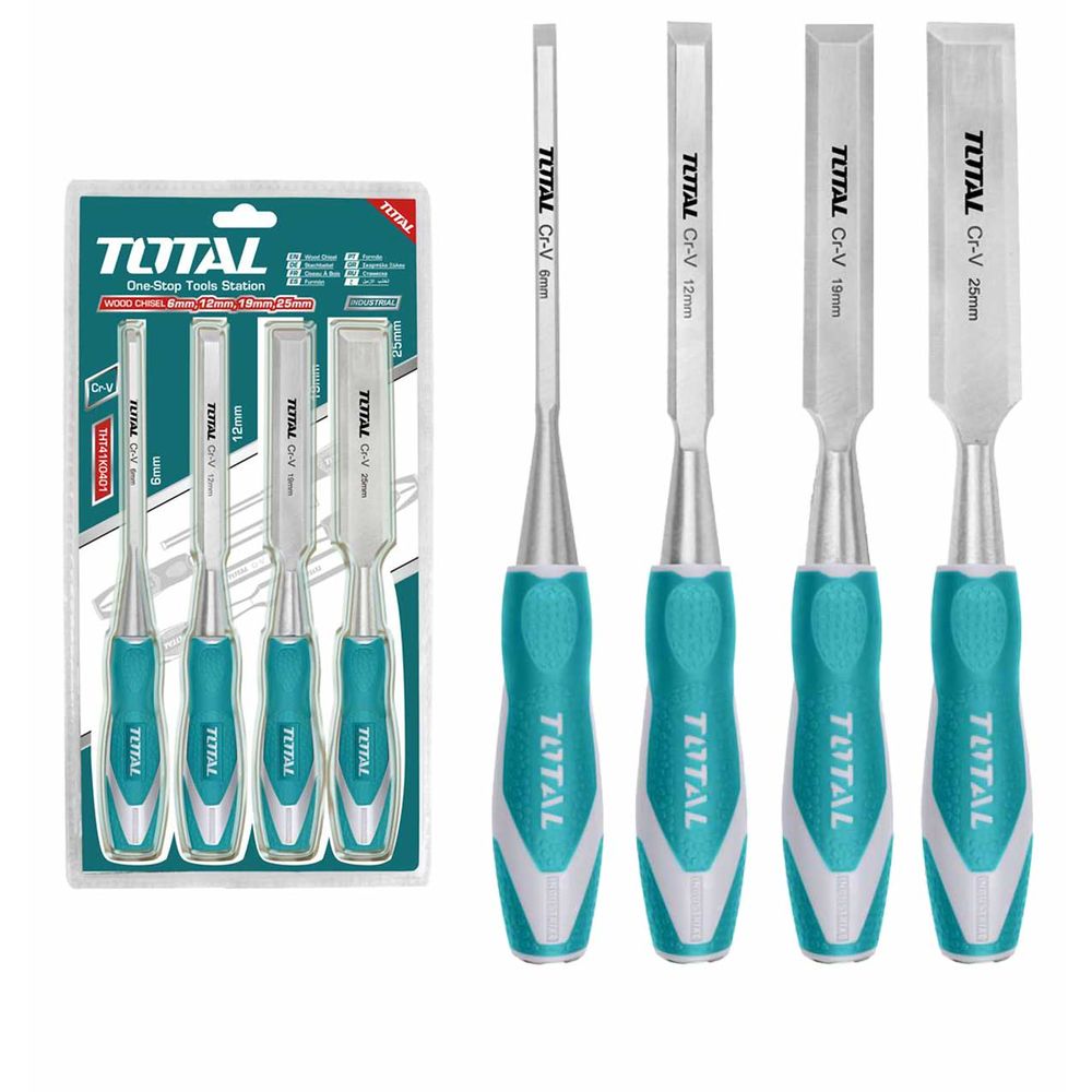 TOTAL 4-dijelni set drvenih dlijeta / INDUSTRIAL (THT41K0401) slika 1