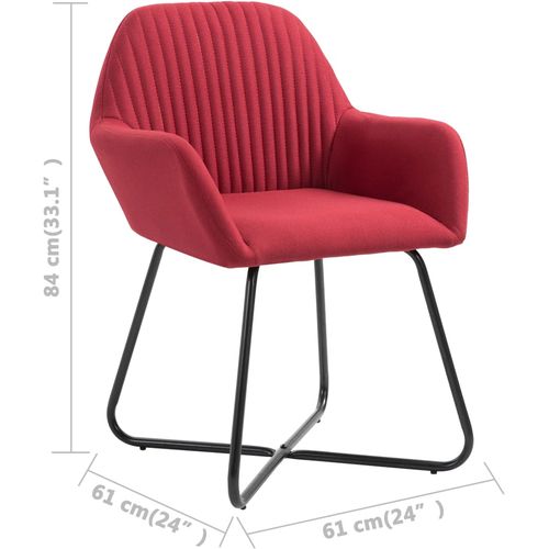 Blagovaonske stolice od tkanine 6 kom crvena boja vina slika 40