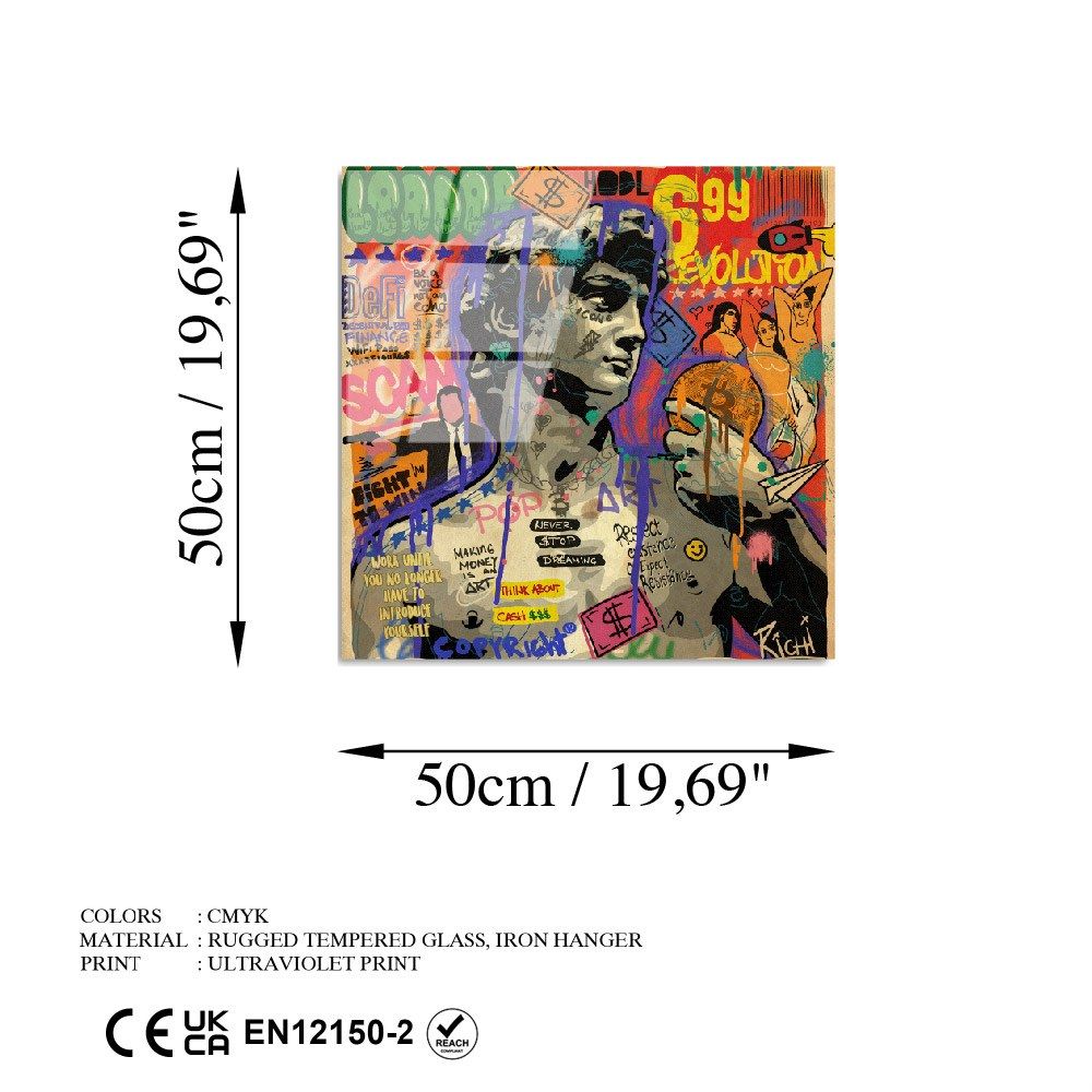 UV-839 - Dekorativna Slika na Kaljenom Staklu, 50 x 50 cm, Višebojna slika 7