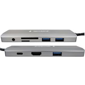 A-CM-COMBO9-03 ** Gembird USB Type-C 9in1 multi-port adapter USB-C+HUB+HDMI+PD+card+RJ45 Gbit (2159)