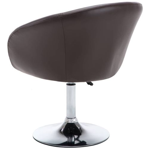 Okretna blagovaonska stolica od umjetne kože smeđa slika 35