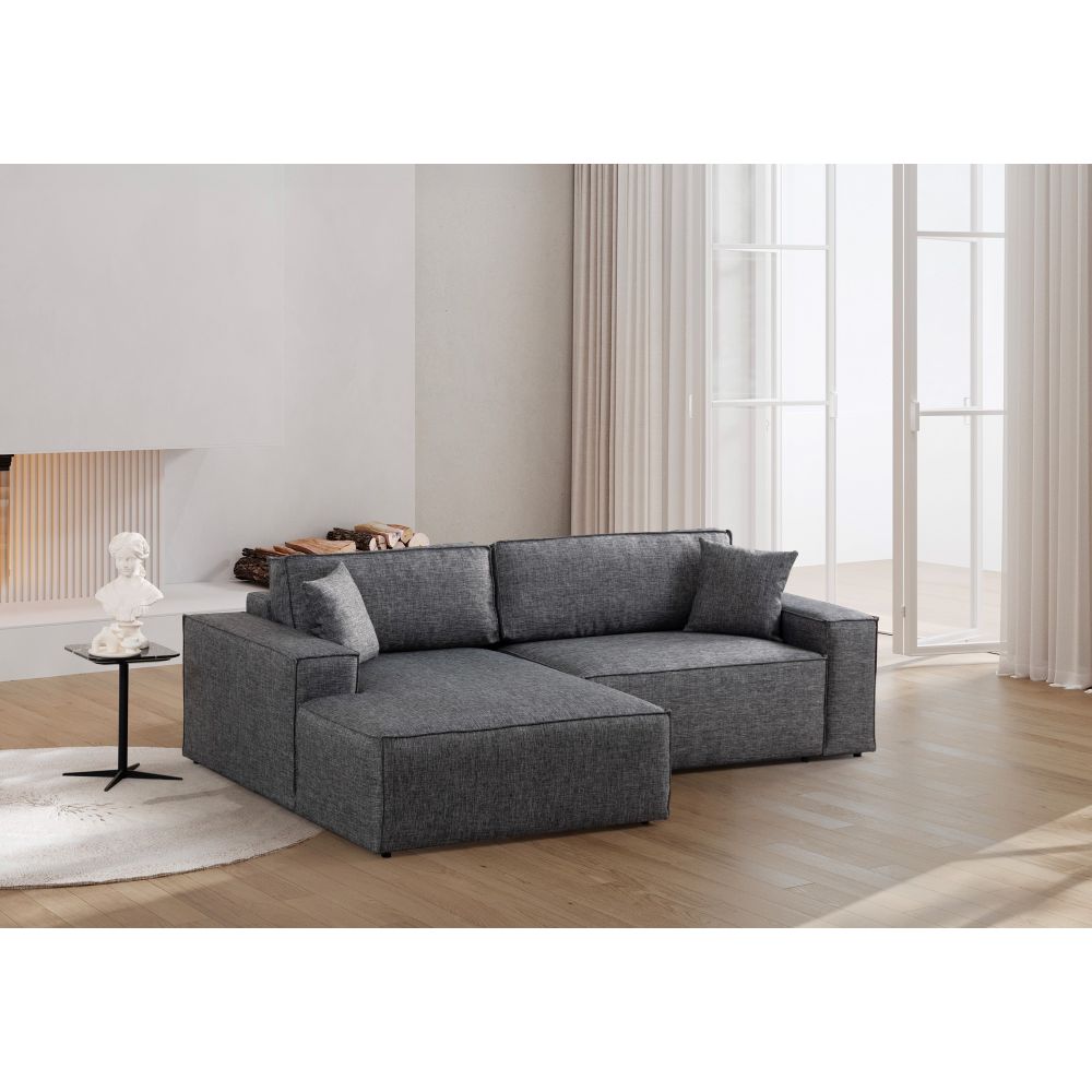 Pırlo Kutni Sofa na Razvlačenje - Tamno Siva slika 3