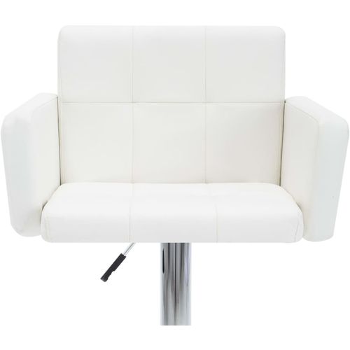 Barske stolice od umjetne kože 2 kom okretne bijele slika 26