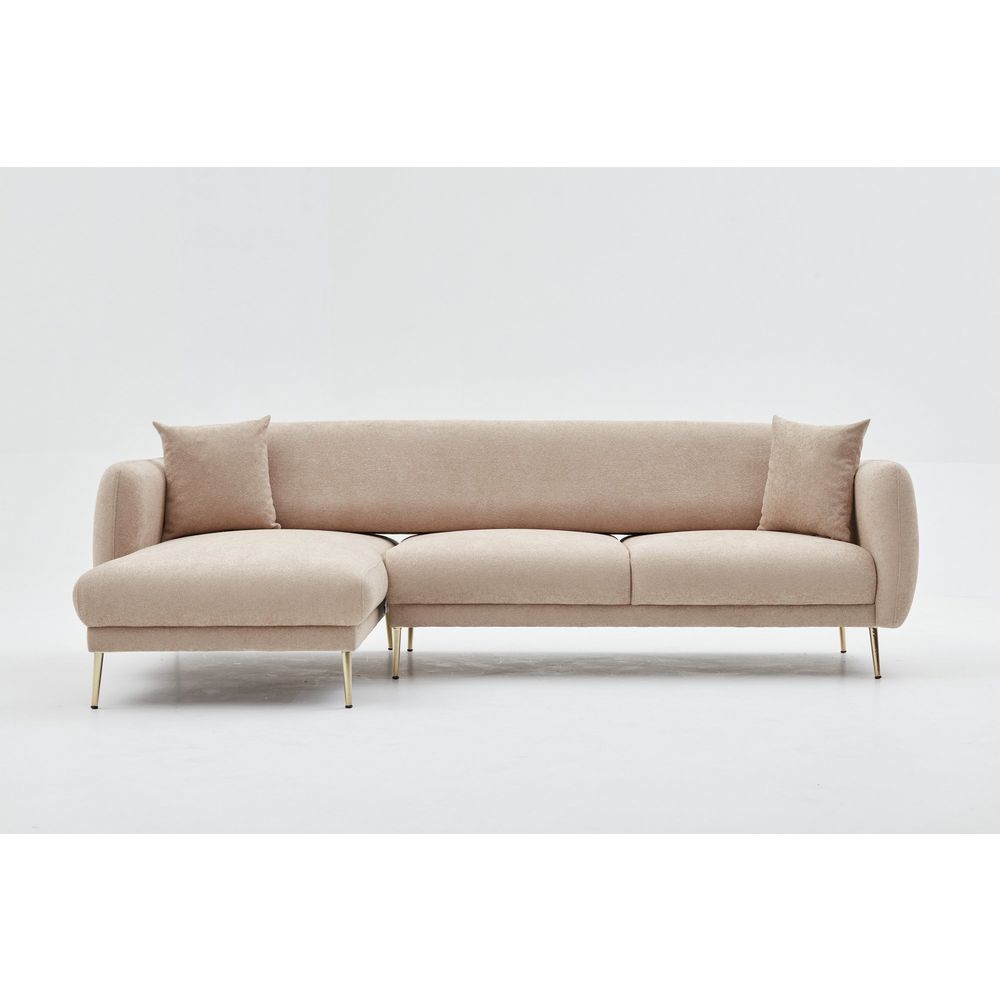 Simena Lijevi - Bež Zlato Kutna Sofa na Razvlačenje slika 12