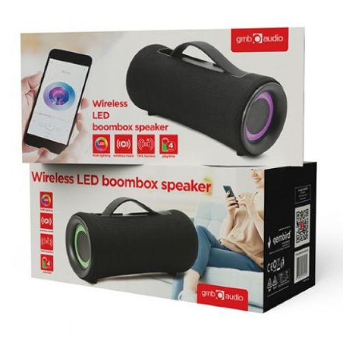 SPK-BT-LED-04 Gembird Portable Bluetooth LED TWS Boombox speaker 10W, FM, USB, microSD slika 2