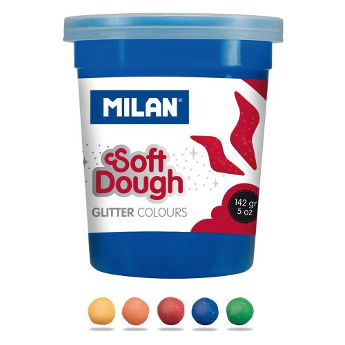 Plastelin MILAN Glitter Soft Dough set 5 boja X 142g slika 3