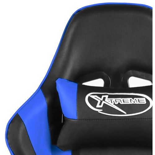 Okretna igraća stolica s osloncem za noge plava PVC slika 31