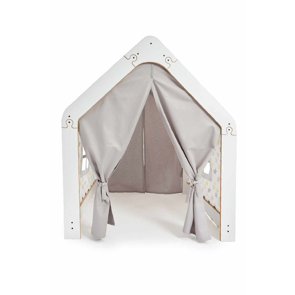 Drvena igračka šator za djecu - Bijela i žuta slika 2