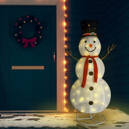 Ukrasni božićni snjegović s LED svjetlom luksuzna tkanina 180cm slika 1