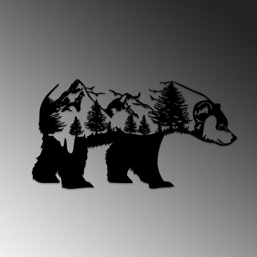 Wallity Metalna zidna dekoracija, Bear Of The Forest slika 4