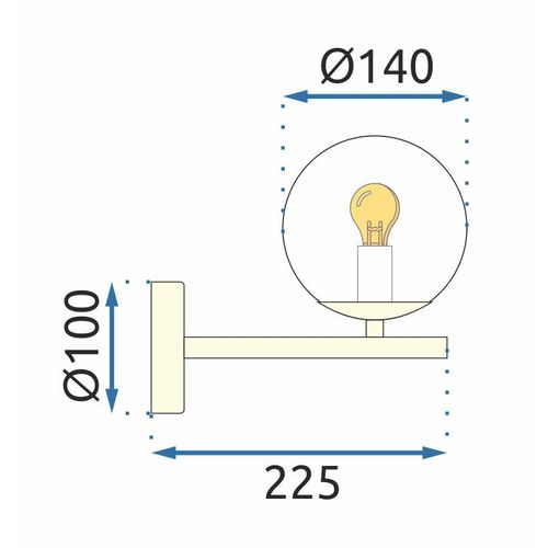 TOOLIGHT Zidna svjetiljka Staklena kugla Zlatna APP684-1W slika 12