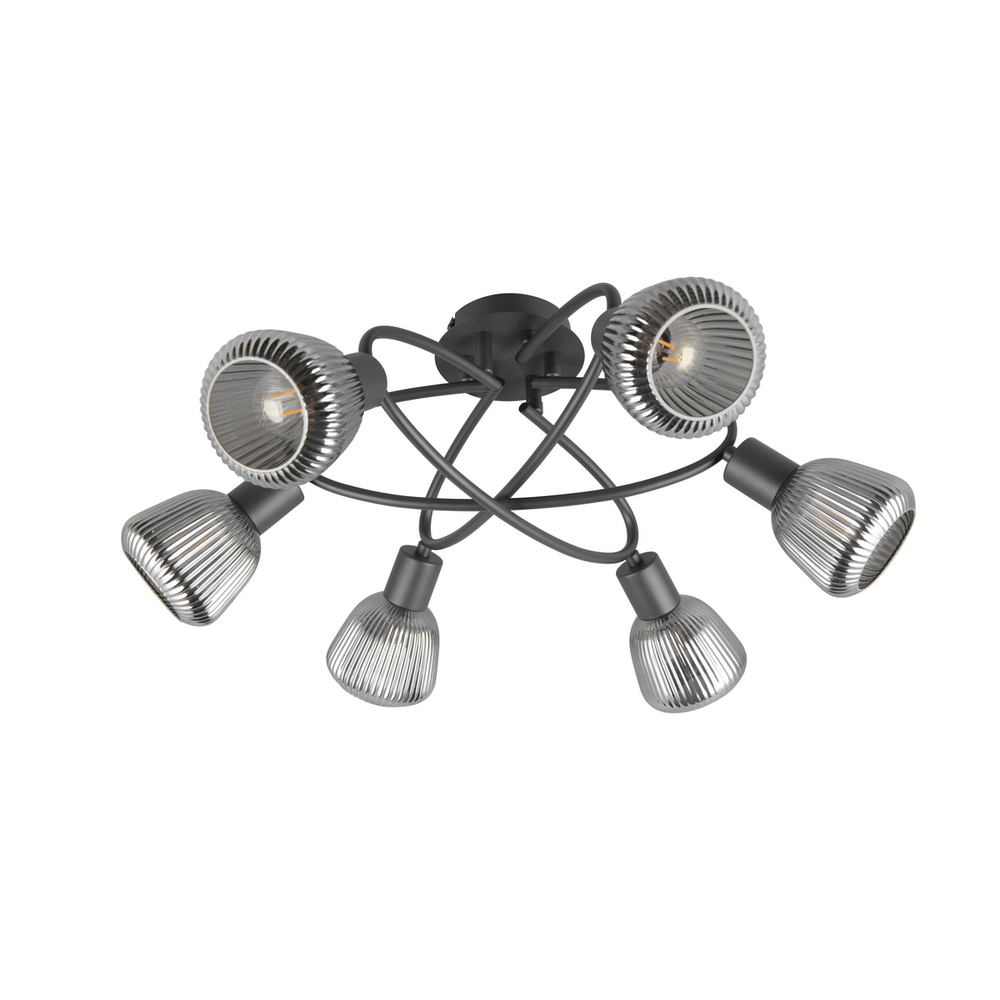 Trio Lightning stropna svjetiljka / plafonjera TARIFA 6, boja crna mat slika 6