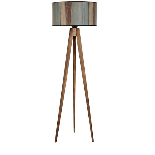 Tripod lambader yanık silindir renkli abajurlu Multicolor Floor Lamp slika 2