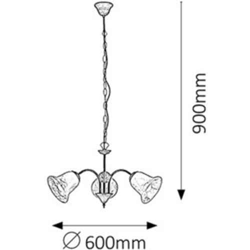 Rabalux Colette luster E14 3x40W, braon Klasična rasveta slika 2