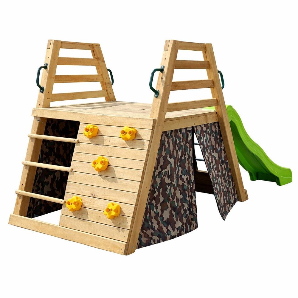 Kinder Home Drvena penjalica sa toboganom, 285×152×123cm slika 2
