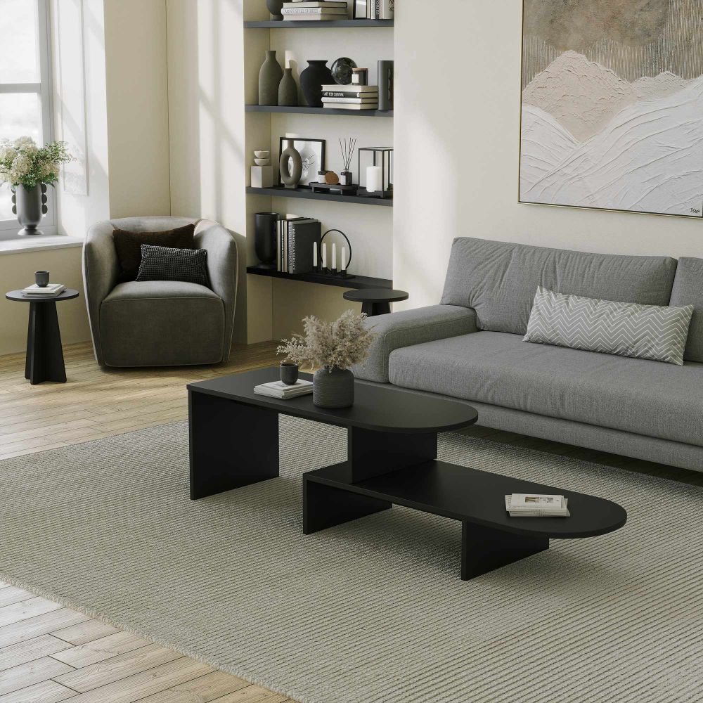 Kafa stol Puzzle – crna boja slika 2