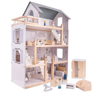 Drvena kućica za lutke s namještajem 80cm
