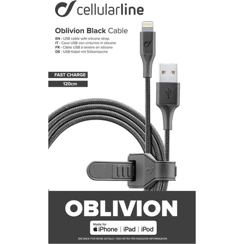 Cellularline kabel Cosmic Lightning 120 cm crni slika 4