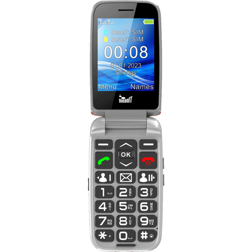 MeanIT Telefon mobilni, 2.8" ekran, Dual SIM, SOS tipka - SENIOR FLIP MAX Red slika 1