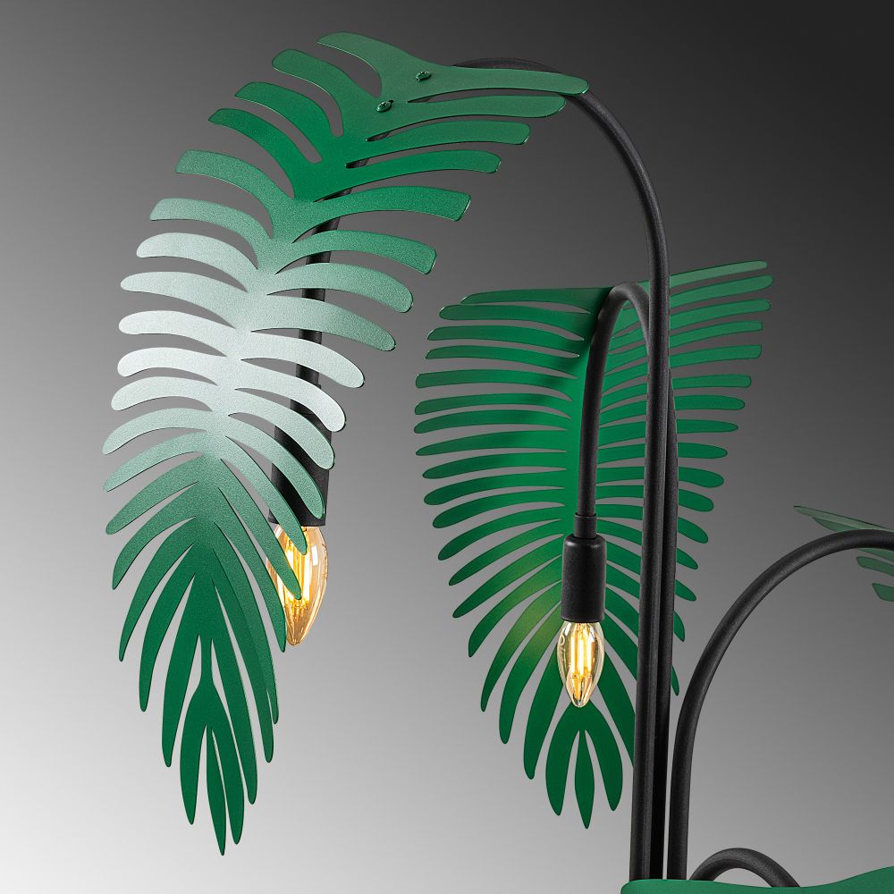 Palm 13920 - Crna, Zelena Crna Zelena Podna Lampa slika 6