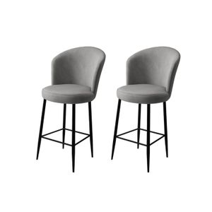 Set od 2 Bar Stolice Fora - Siva, Crno Siva
