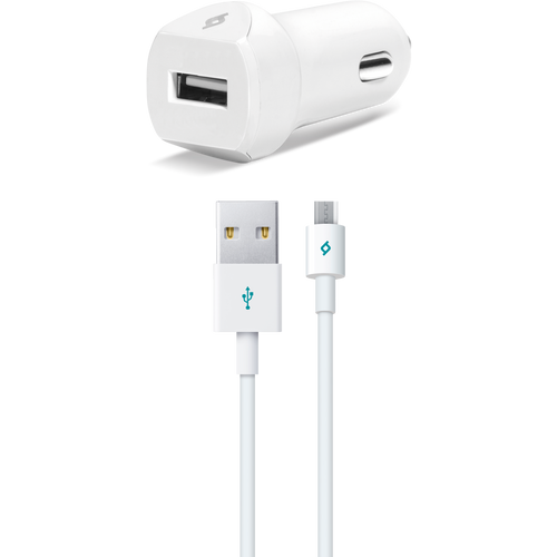 Ttec Autopunjač - Uni 1xUSB - White - +MicroUSB cable 1m slika 1